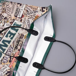 Цена за 10 шт. Пакет «Новости», полиэтиленовый с пластиковой ручкой, 80 мкм 37×34 см