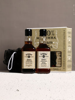 Подарочный набор Крутой мужик, гель для душа, шампунь для волос и мочалка, 2?250