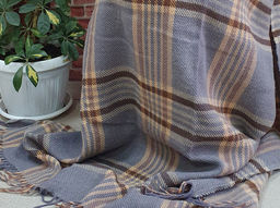 Плед 26% шерсть 140*200 цв."Шотландия" цв. сирень с бордо