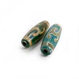 Бусина Дзи уп-2шт с ветвью дерева Бодхи символизирует здоровье и достижение цели