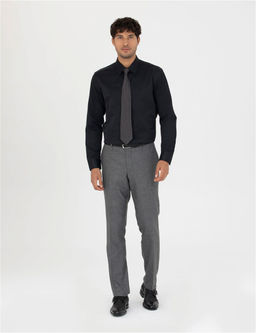 Siyah Slim Fit Uzun Kollu Basic G_mlek