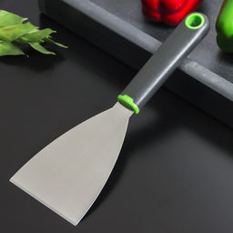 Лопатка-скребок Доляна Lime, 23,58 см, цвет чёрно-зелёный