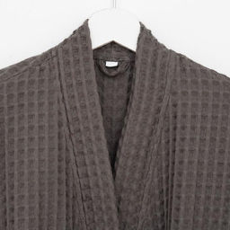 Халат вафельный женский удлинённый Этель «Boho» размер 50-52, цвет светло-серый, 100% хлопок, 290 г/м²