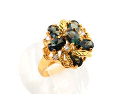 Кольцо женское "Малина" со шпинелью оливковой, размер 18