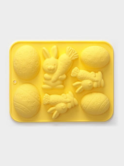 Форма для выпечки Доляна «Пасха», силикон, 7 ячеек, 18.5×14.5×2.5 см, жёлтая