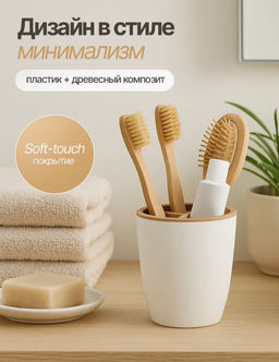 Цена за 2 шт. Стакан для зубных щеток Keeplex Wood KL500510624