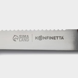 Нож для бисквита двусторонний KONFINETTA, с крупными зубцами и ровным краем, лезвие 25 см, толщина лезвия 0.9 мм  фото 4