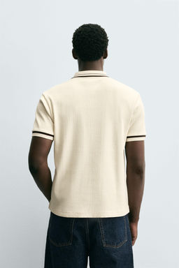 CONTRAST RIBBED POLO SHIRT - Zara фото 3