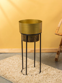 Кашпо на подставке «Золото Скифов», 28×28×61 см, железо