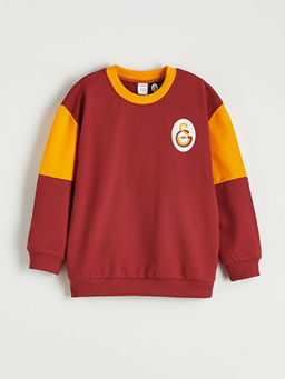 Bisiklet Yaka Galatasaray Bask?l? Erkek ?ocuk Sweatshirt