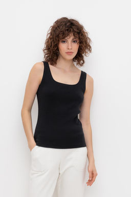 Майка Very Neat ЕВТ 3060/24 из трикотажа в рубчик черный