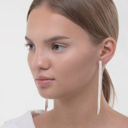 Клипсы Лёд тройная сплошная, цвет белый в серебре