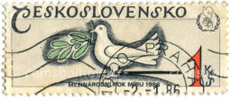Марка Международный год мира 1986 год Чехословакия
