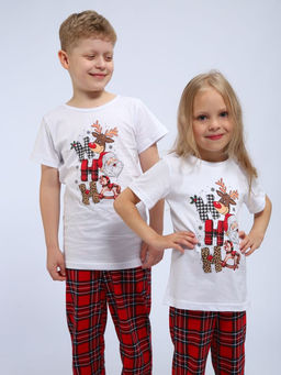 Пижама детская, модель 328, трикотаж (28 размер, Новый год)