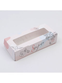 Цена за 5 шт. Кондитерская упаковка, коробка с ламинацией «8 марта», 17×7×4 см