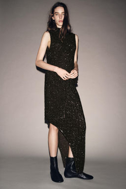 ZW COLLECTION ASYMMETRIC SEQUIN SKIRT - Zara фото 4