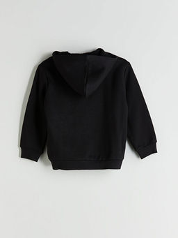 Kap??onlu Erkek ?ocuk Kal?n Fermuarl? Sweatshirt