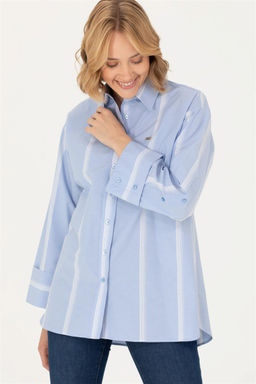 U. S. Polo Assn Женская синяя рубашка с длинным рукавом