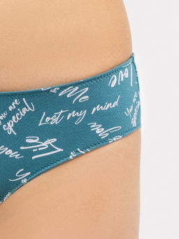 Цена за 2 штуки! Трусы женские классические в синем цвете с принтом текст текст на арктике 412429 - Mark formelle фото 5