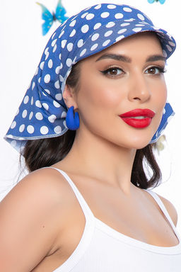 Косынка с козырьком (синяя/горох) КК36 - Lt collection фото 3