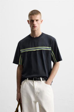 CONTRAST STRIPE T-SHIRT - Zara фото 2