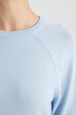 Свитер Relax Fit с круглым вырезом - Defacto фото 4