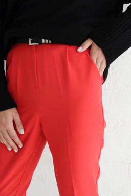 Брюки классика красные высокая посадка - Martichelli фото 4