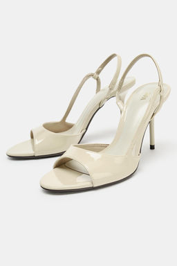SANDALIA TAC?N EFECTO ACHAROLADO / Blanco Crudo - Zara фото 4