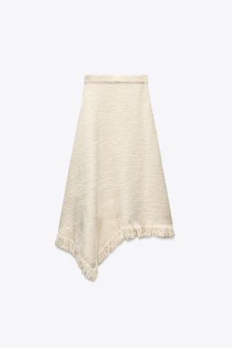 ASYMMETRIC FRINGED KNIT SKIRT - Zara фото 6