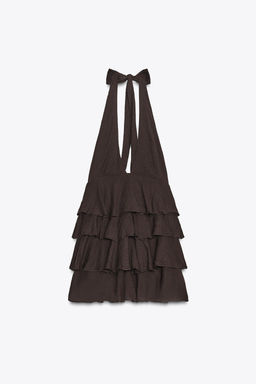 RUFFLED SHORT GAUZE DRESS - Zara фото 10