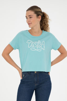 Женская мятная футболка с круглым вырезом - U.s. polo assn фото 8