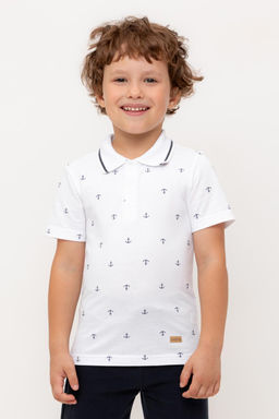 КР 302232-1/белый,морские якоря к569 джемпер-поло для мал