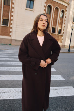 ABRIGO OVERSIZE SOFT / Burgundy - Zara фото 14