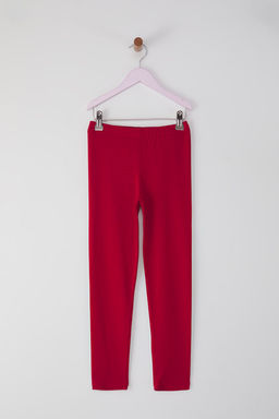 K?rm?z? K?z Cocuk %100 Pamuk Basic Uzun Orme Tayt TKDSS25TA00004 - Trendyolmilla фото 2