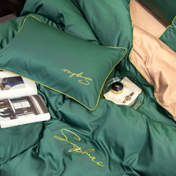 КПБ Mency однотонный с вышивкой MENO018 Семейный