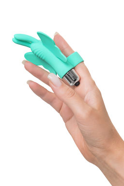 Вибронасадка-бабочка на палец Eromantica Butterfly, силикон, мятная, 10 см  фото 8