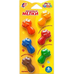 Набор воск. мелков Луч Кроха ЛАПКИ 6 цв. фигурный