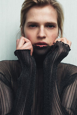FINE KNIT HIGH NECK TOP - Zara фото 9