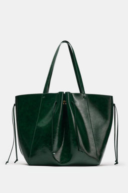 BOLSO SHOPPER FRUNCIDO / Verde