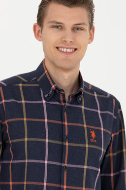 Мужская темно-синяя рубашка с длинным рукавом - U.s. polo assn фото 16