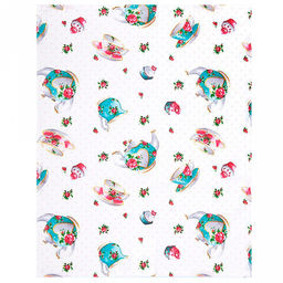 Полотенце кухонное рогожка 48х62см "Французский завтрак", 171г/м2, хлопок 100%, комплект 3шт, "Домашняя мода" (Россия)