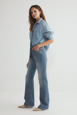 Mavi Premium Yuksek Bel Flare Jeans TWOSS25JE00087 - Trendyolmilla фото 2
