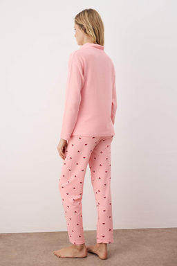 Ekru-K?rm?z? Kirazl? Fermuarl? Yumusak K?sl?k Waffle Orme Pijama Tak?m? THMAW26PT00186 - Trendyolmilla фото 18