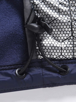 Куртка мужская гибридная стёганая с капюшоном с графеновой подкладкой темно-синего цвета 9621_1TS