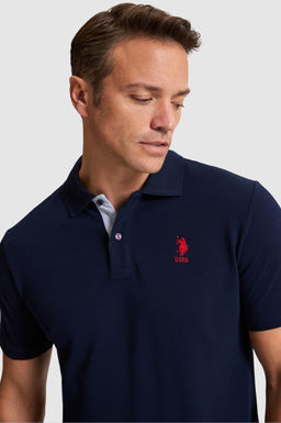 Erkek Lacivert Regular Fit Polo Yaka Basic Ti__rt