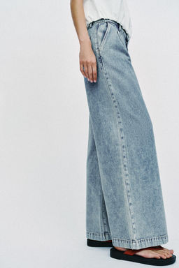 JEANS Z1975 WIDE LEG PINZAS / Azul claro - Zara фото 3