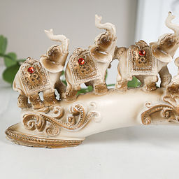 Статуэтка Слоны на бивне 12х32 см / QD5500-W /уп 48/белый - ГалеонТрейд фото 4