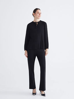 Standart Fit ?spanyol Pa?a Kad?n Pantolon