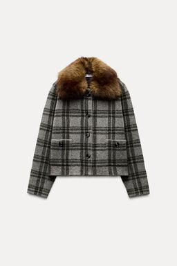 FAUX FUR COLLAR JACKET - Zara фото 4