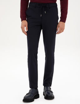 Lacivert Slim Fit Beli Lastikli Kordonlu Jogger Kanvas Pantolon - Pierre cardin фото 2